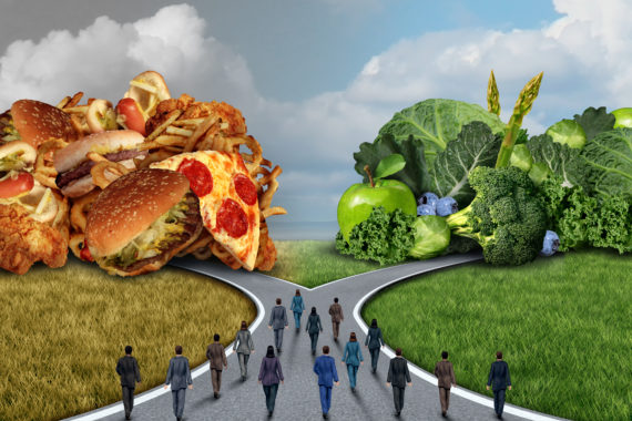 Society food diet choice and healthy lifestyle dilemma